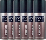 6 x Vogue Men Spiced Wood Parfum Deo - 6 x 150 ml voordeelverpakking