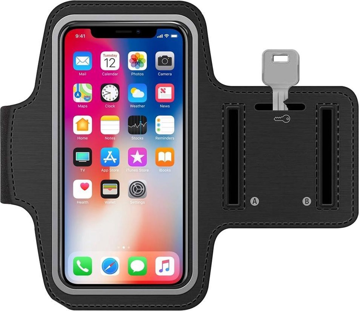 MMOBIEL Sport Hardloop Armband voor iPhone 12 Pro/ 12 Pro Max/ 11 Pro/ 11 Pro Max/  XR/ XS Max - Zwart