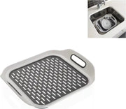 Schoonmaak zeef- Afdruipmat - Afdruip dienblad - Grijs/wit - Antislip - Zeef - Groente schoonmaken - 4 in 1