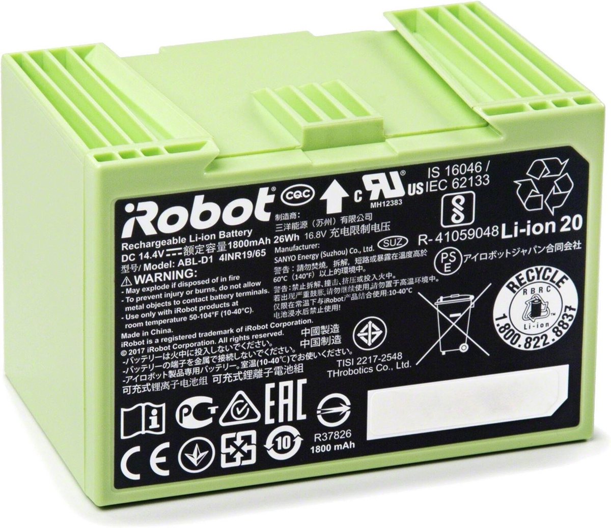 iRobot Originele Li-ion 1800mAh/14.4V Accu voor de iRobot Roomba 'e' en 'i' Serie