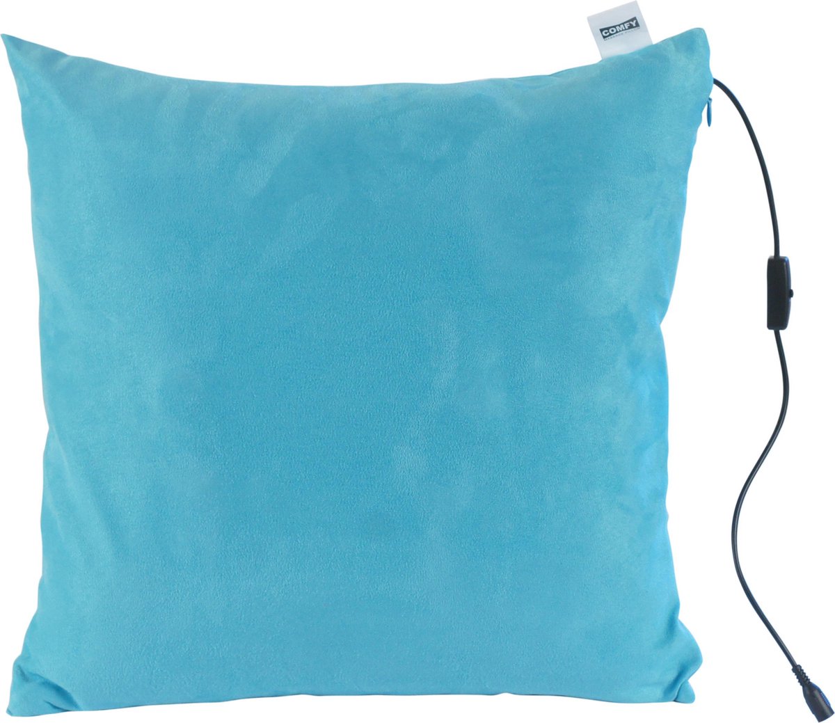 Comfy massagekussen - turquoise - massageapparaat met infrarood warmtefunctie - adapter voor auto - gekleurde wasbare hoes