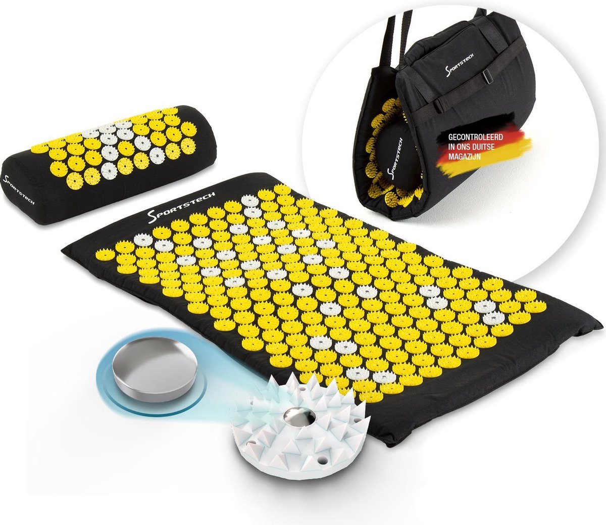 Sportstech AXM200 - spijkermat - acupressuur kussen - acupressuur mat