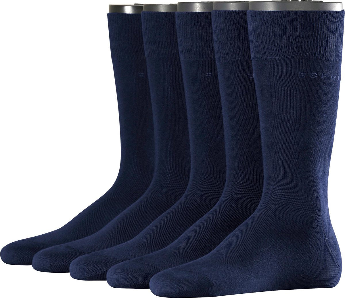 Esprit Uni Heren Sokken - 5 pack - Marine - Maat 40-46