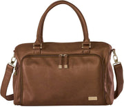 Grote Luiertas Double Zip Satchel Chestnut Redwood - Kunstleer - 42 cm breed