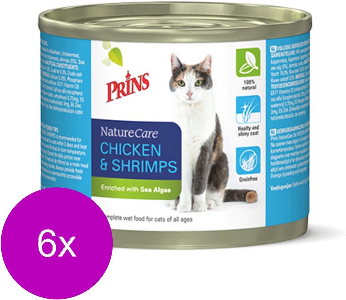 Prins Naturecare Cat Kip - Kattenvoer - 6 x 200 g