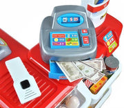 supermarkt kassa -Supermarkt met winkelwagen -Speelgoedwinkeltjes -supermarkt