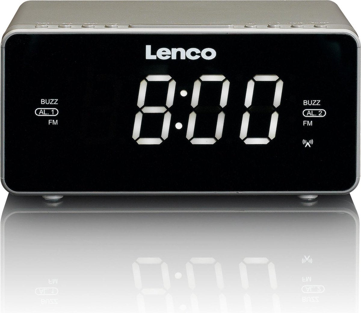 Lenco CR-530 - Wekkerradio Radiogestuurde met AUX-ingang - Taupe