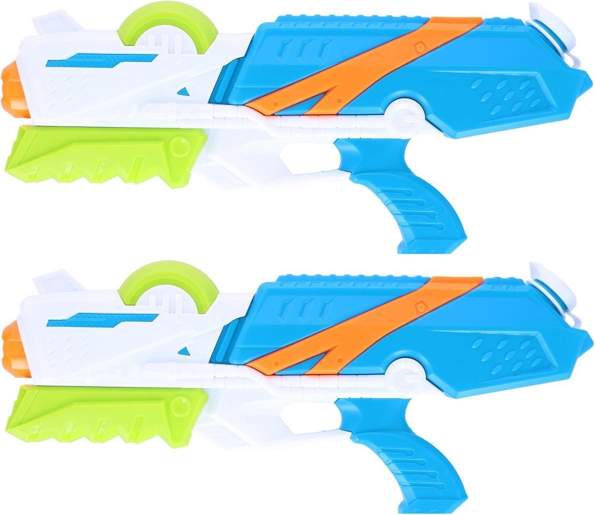 2x Waterpistolen/waterpistool wit/blauw van 41 cm kinderspeelgoed - waterspeelgoed van kunststof