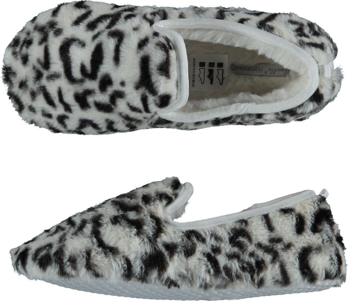 Sloffen - Pantoffels dames - Pantoffels - Sloffen dames - Laag - Panterprint - Wit - Maat 41/42