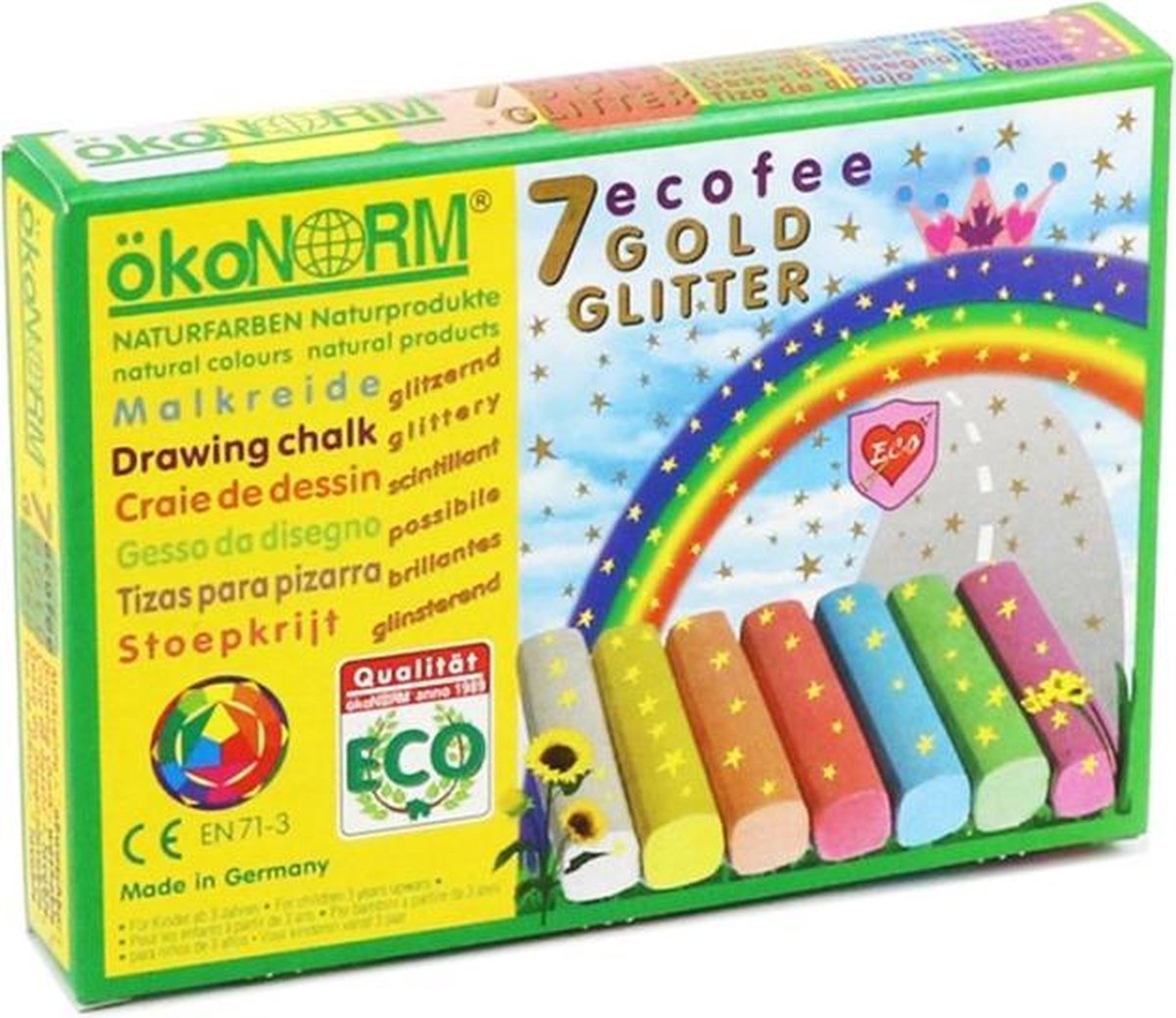 Stoepkrijt 7 kleuren Gouden regen