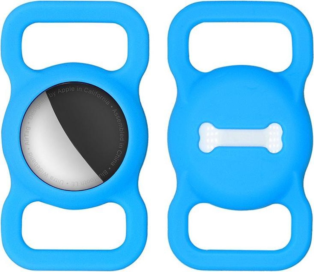 Airtag sleutelhanger hoesje voor hondenriem / kattenriem - Airtag hoesje voor halsband - Leuk design - Voor huisdieren - Makkelijk aan te brengen - Diervriendelijk - Blauw