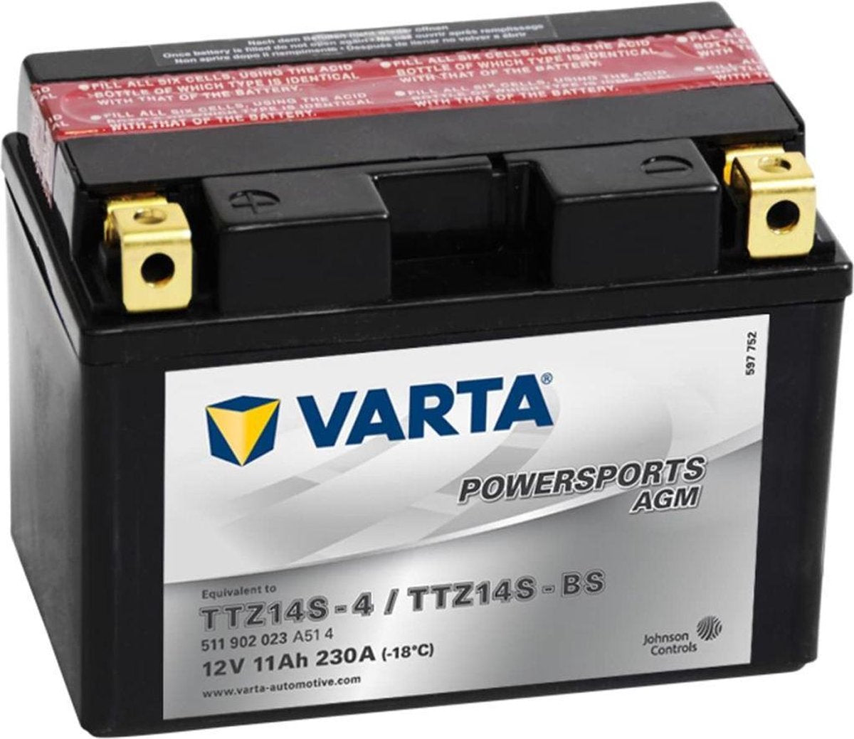 Varta Motor AGM Powersports Accu / Batterij TTZ14S/TTZ14-BS