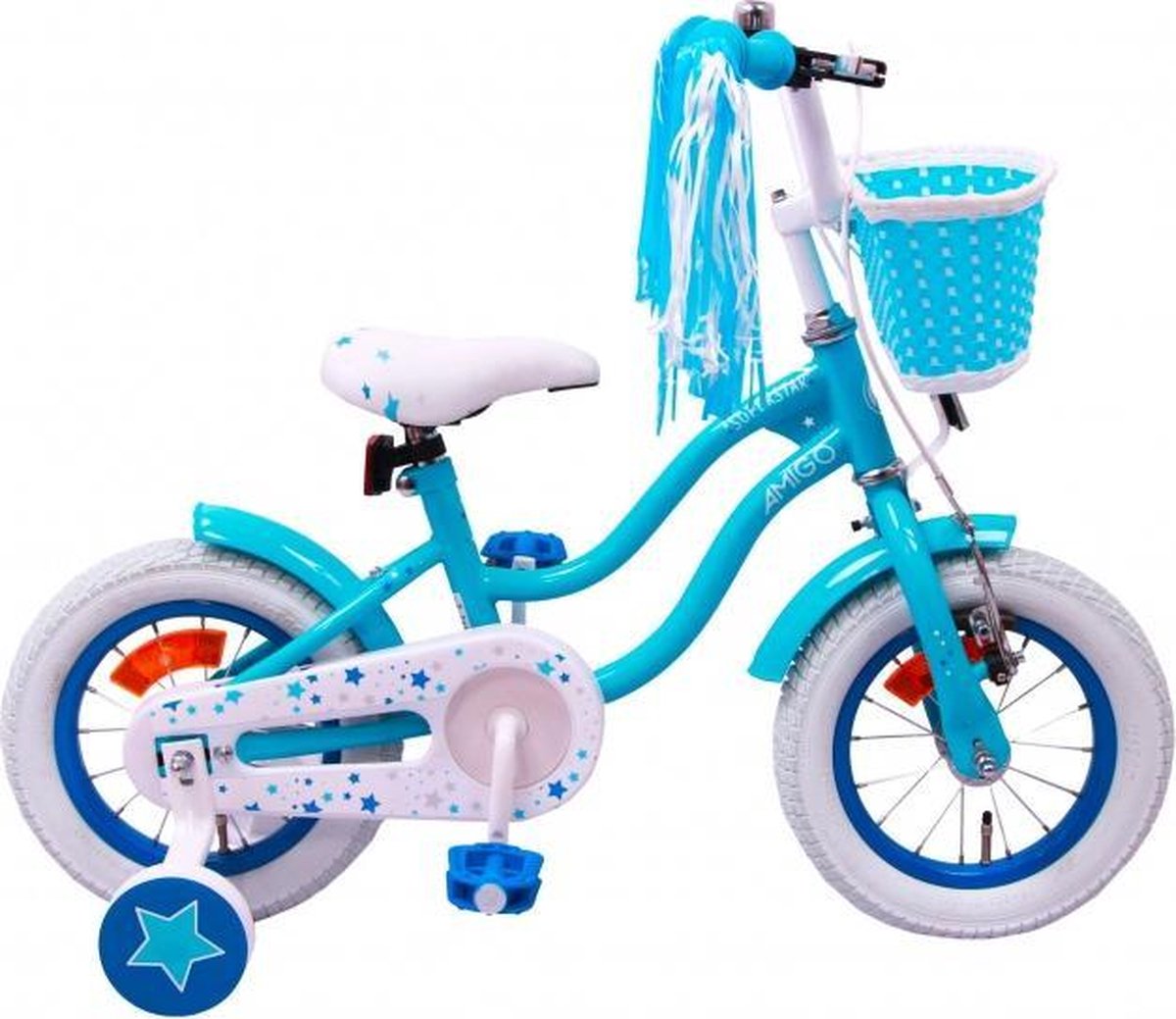 Kinderfiets - Superstar - 12 inch - Voor meiden - vanaf 3 jaar - Met terugtraprem - lichtblauw