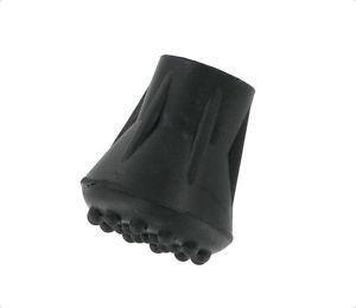 Rubberdop voor op kruk of wandelstok 16 mm zwart bell shape (1)