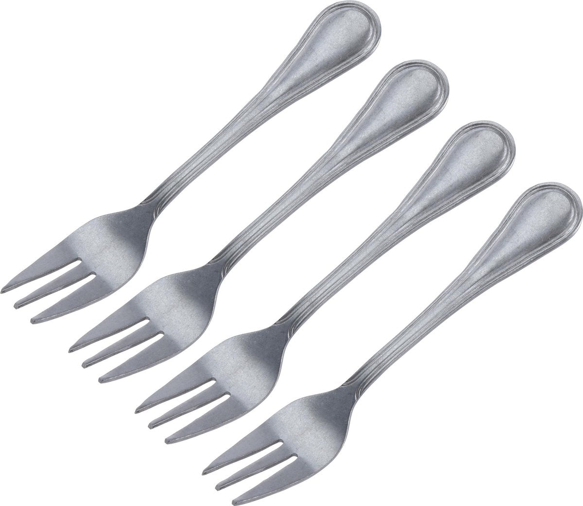 12x Taart/gebak vorkjes mat gepolijst RVS 14 cm - Keukenbenodigdheden - Tafel dekken - Bestek - Gebaksvorkjes/taartvorkjes