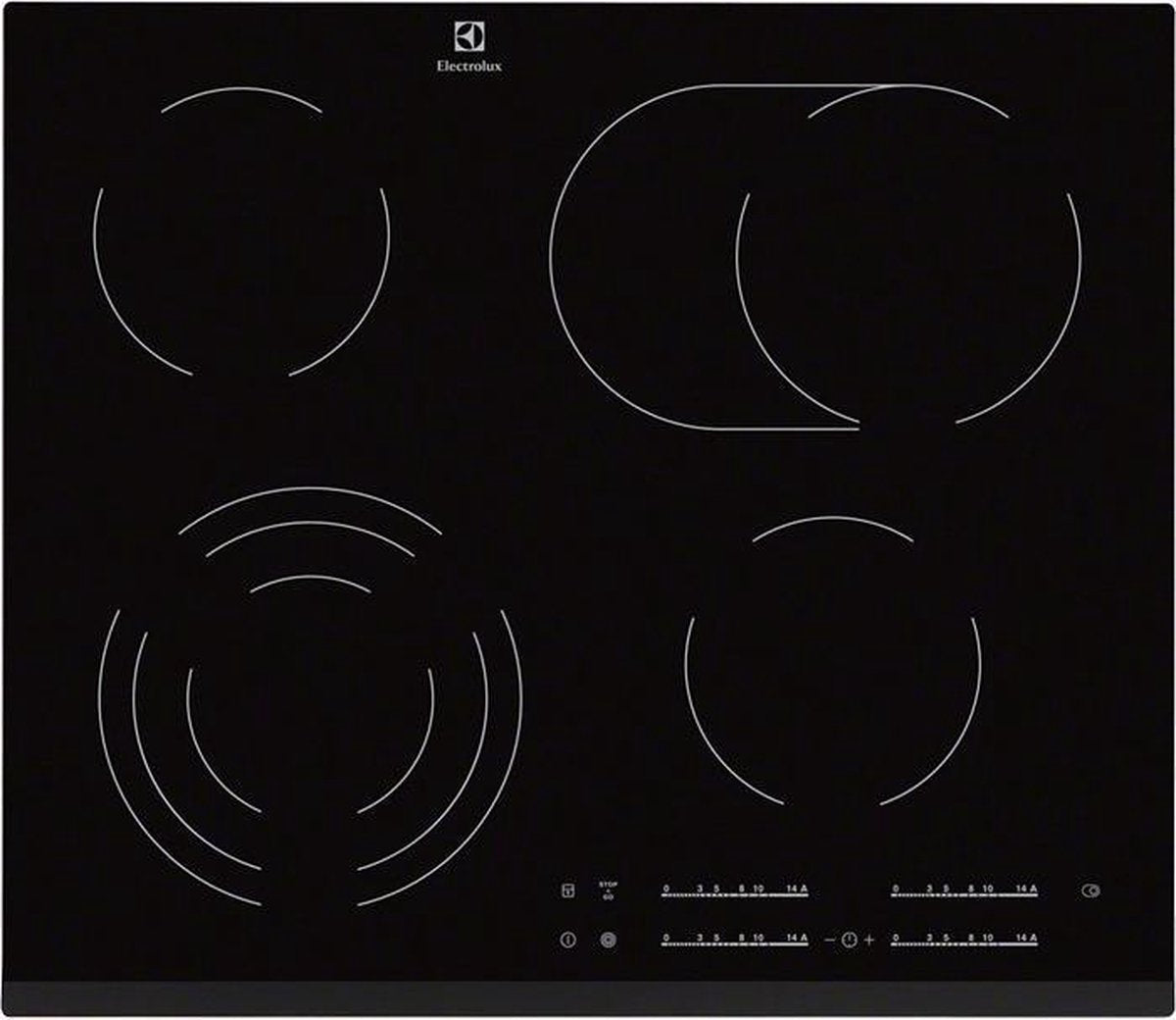 Electrolux EHF6547FXK Ingebouwd Zwart kookplaat