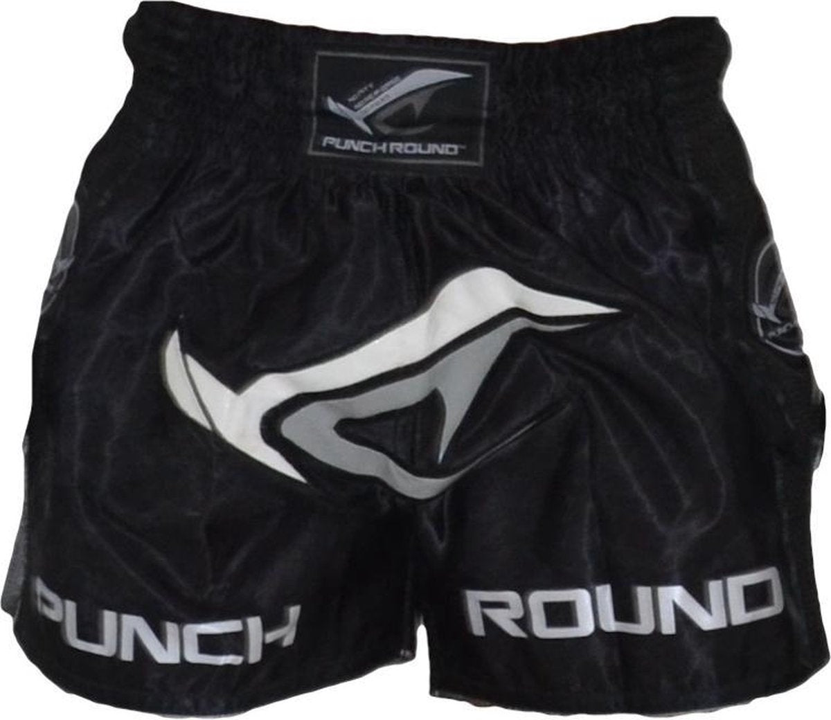 Punch Round Thaiboks Broek NoFear Zwart Grijs XXS = Jeans Maat 26 | 6 t/m 8 Jaar