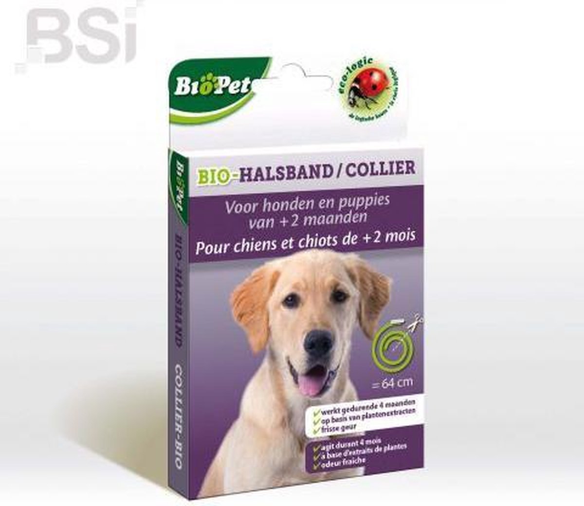 BioPet BIO-HALSBAND anti-parasite voor HONDEN  64 cm.
