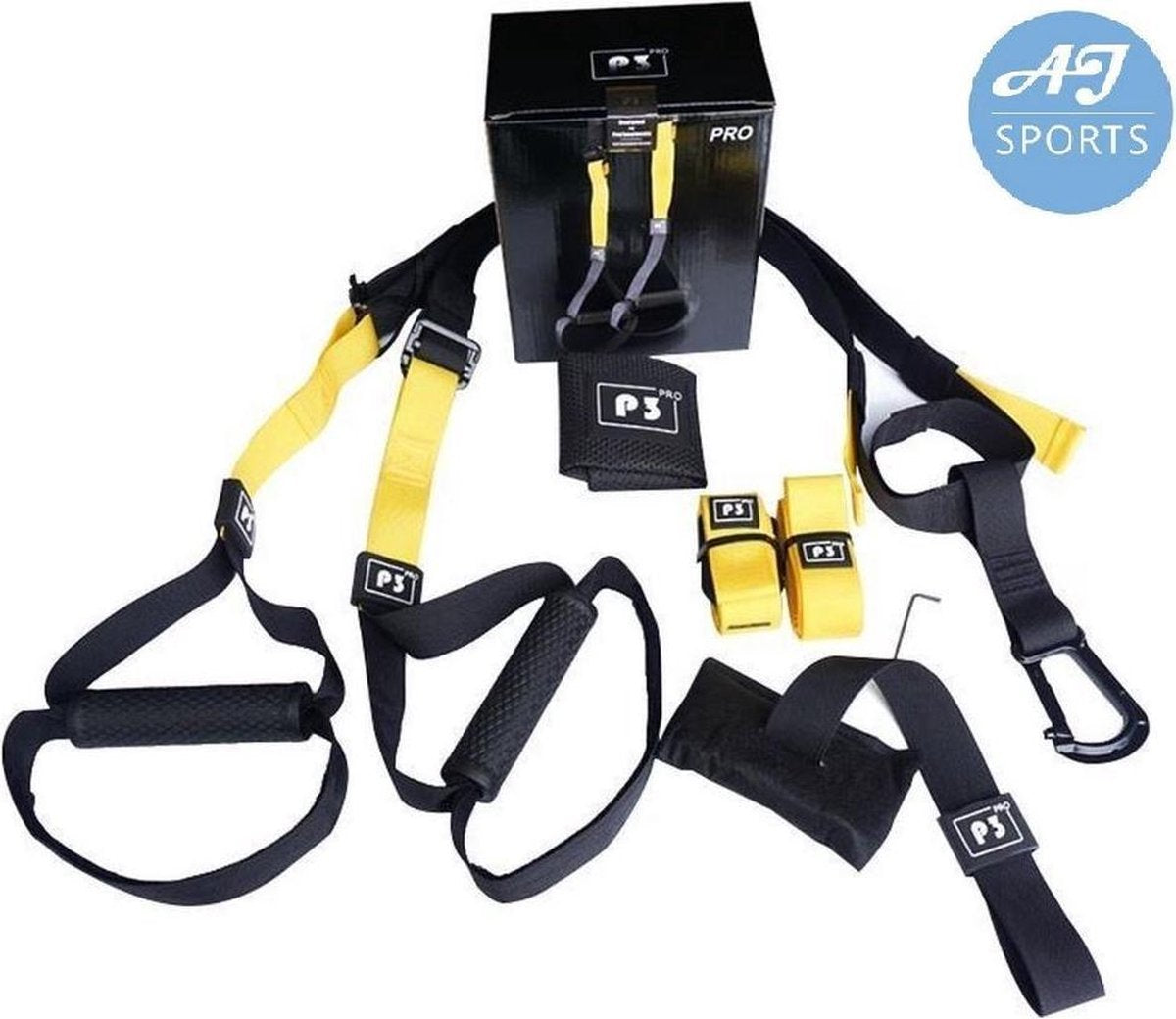 AJ-Sports Suspension trainer TRX Pro - Resistance training - Training straps - Complete TRX training set - Inclusief draagtas  - Kracht trainen - Functional Trainen - Professionele kwaliteit - Thuis Fitness