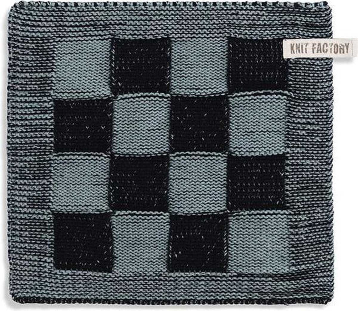 Knit Factory Pannenlap Block - Zwart/Stone Green