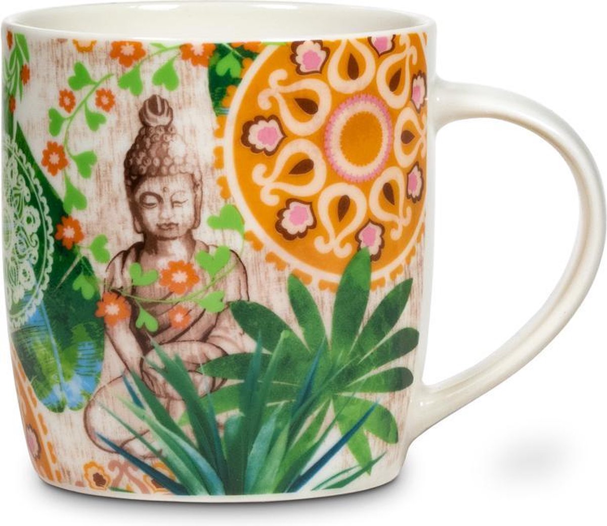 Theemok set Boeddha Paradijs met infuser - Bone Porselein