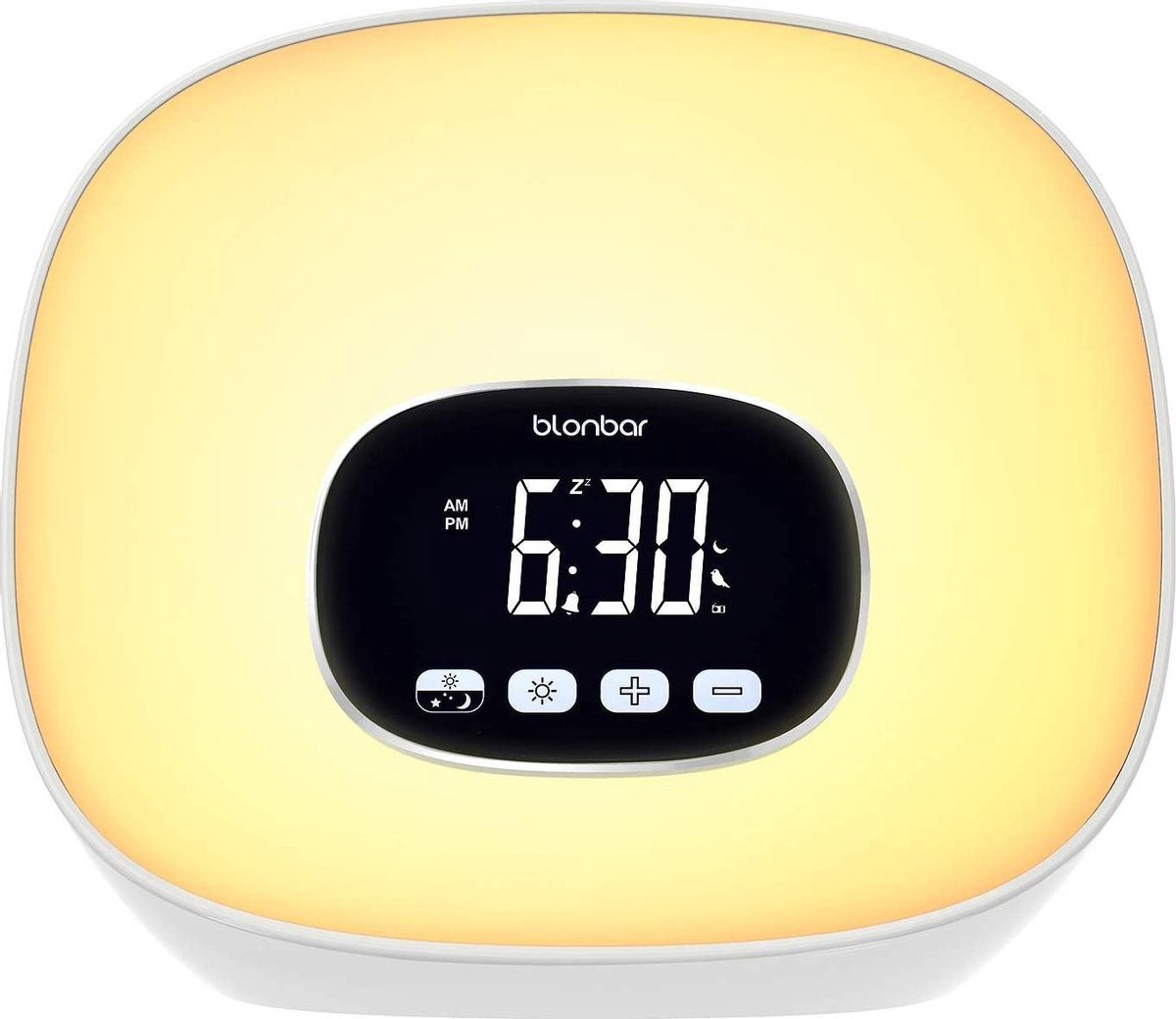 FettleLife Suneo - Wake Up Light met Wekkerradio - Wekker met Licht - RGB Kleuren Wakeup Light - Wekker met Alarm en FM Radio (Wit)