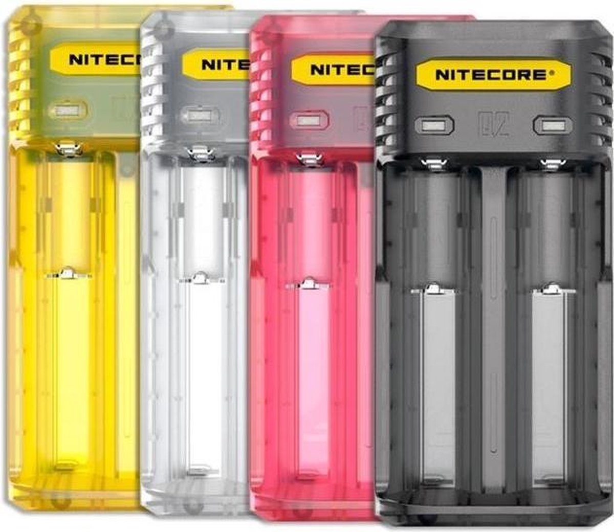 NITECORE Q2 2-Bay 2A Snellader voor Li-ion IMR -Pinky Peach