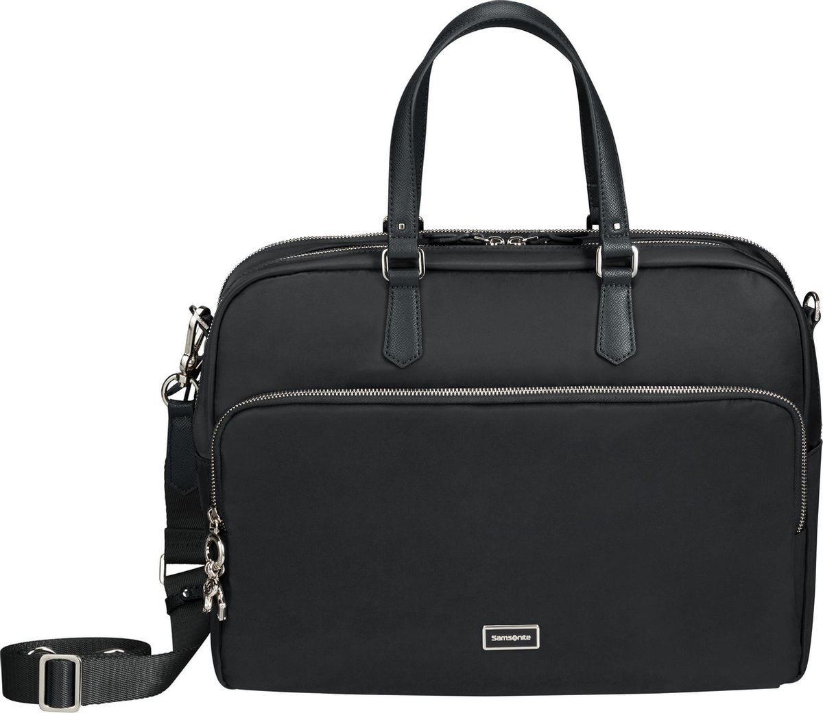 "Samsonite Laptopschoudertas - Karissa Biz 2.0 Bailhandle 15.6"" 2 Comp Black"