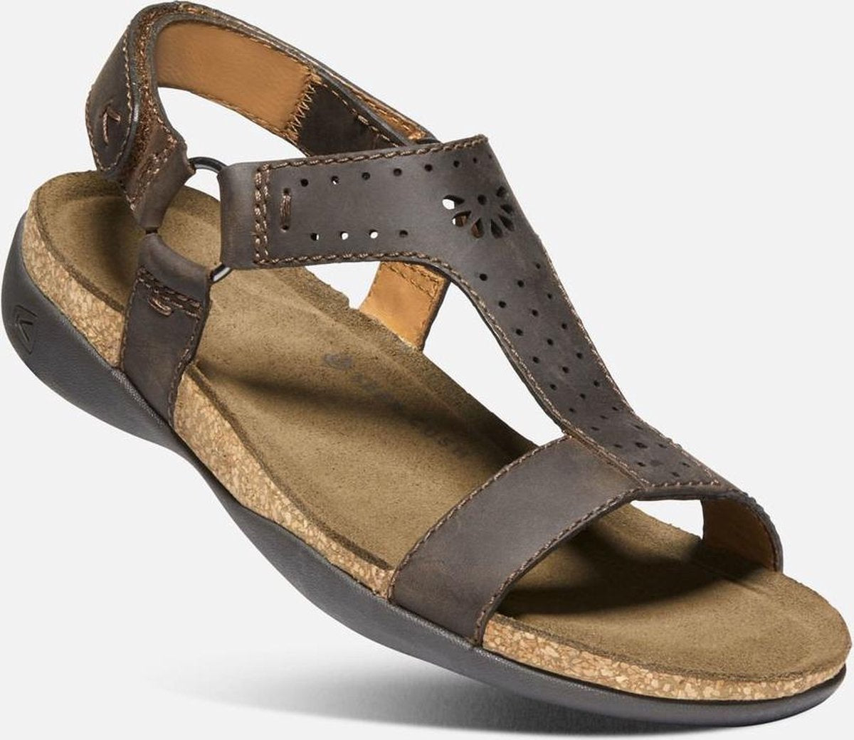 Keen Ana Kaci t-strap sandaal dark earth - Schoenmaat US 8