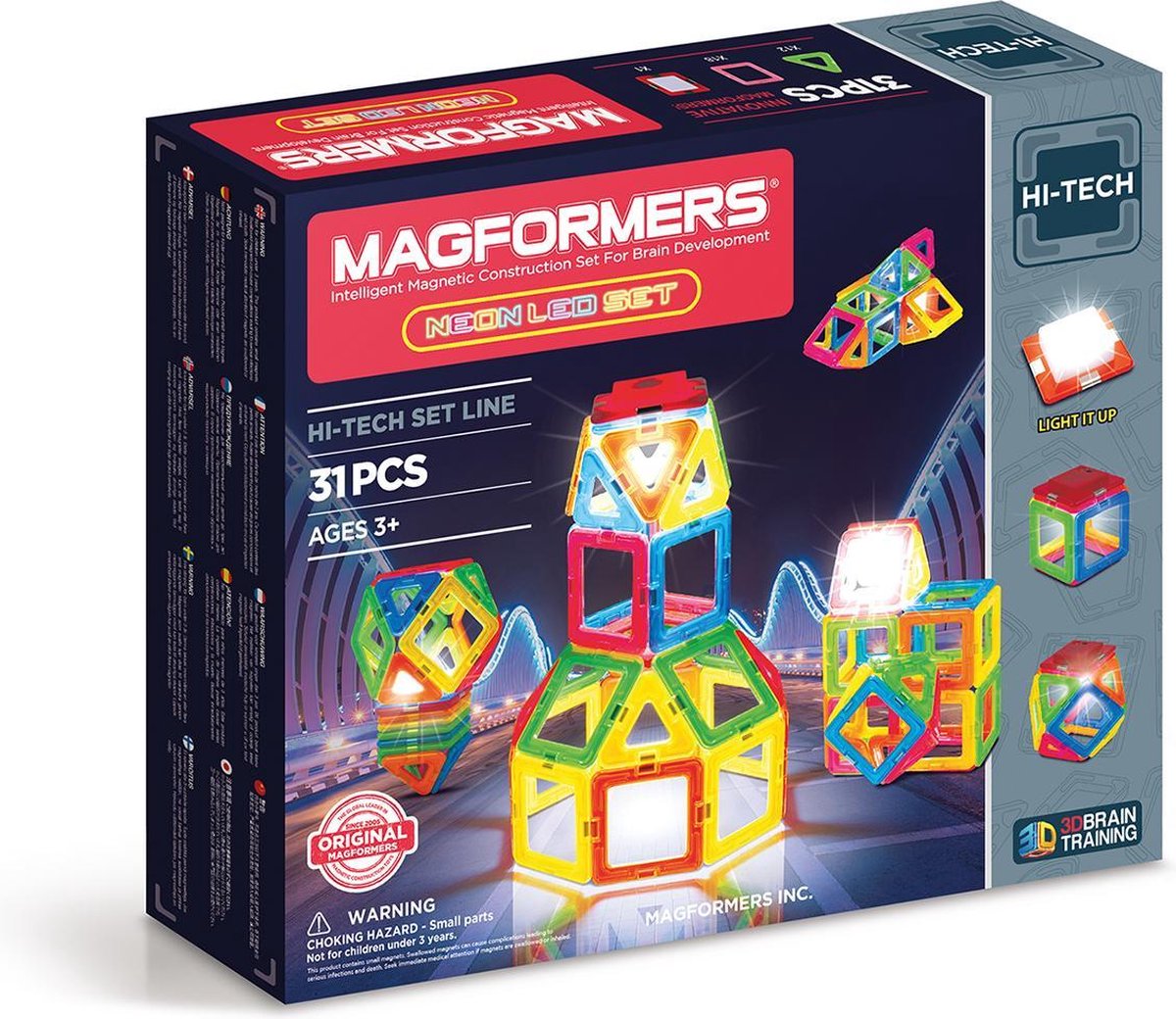 Magformers Neon Led Set - 31 Onderdelen - Magnetische Bouwset