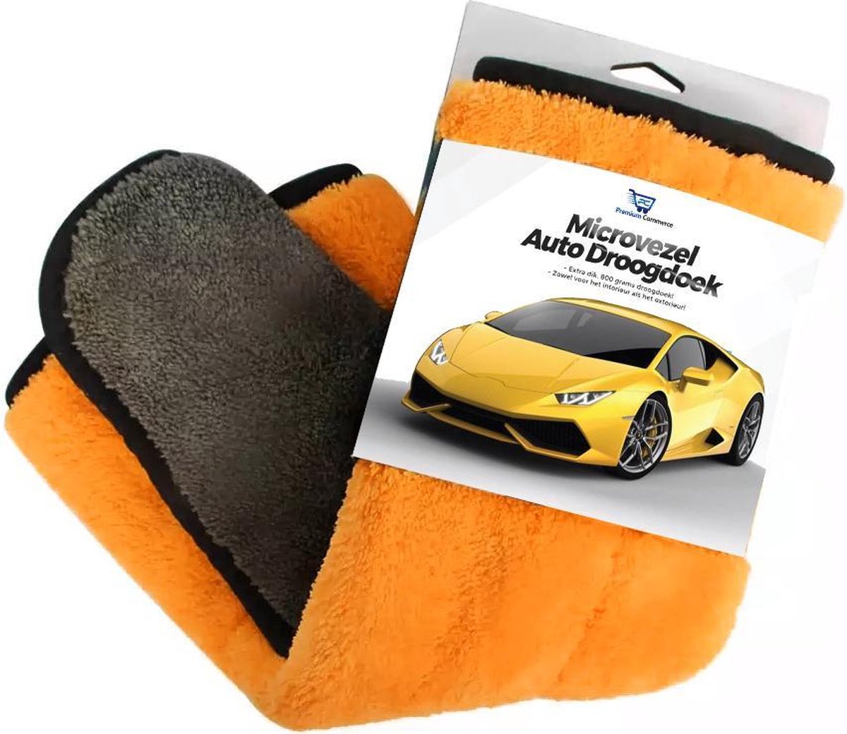 Droogdoek Auto - Microvezel - Dubbelzijdig - Doek - Premium Kwaliteit - 45 x 38 cm - Oranje