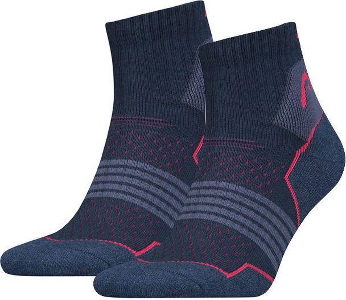 Head - Hiking 2-pack quarter roze/blauw - maat 39-42