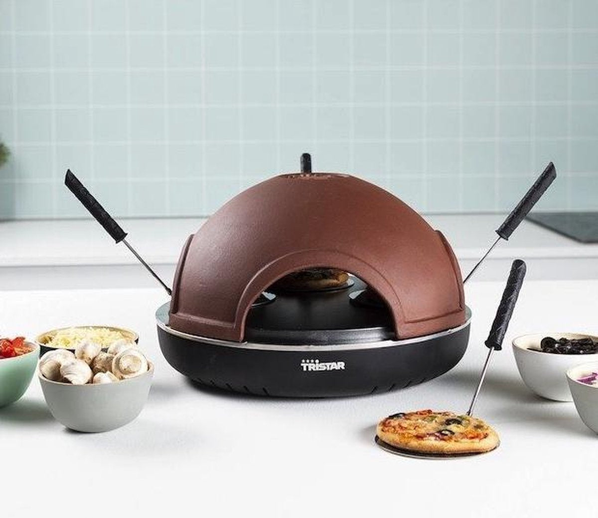 YUNICS - Pizzarette- Geschikt voor 4 Pizza's - Inclusief 4 Pizza Paddles