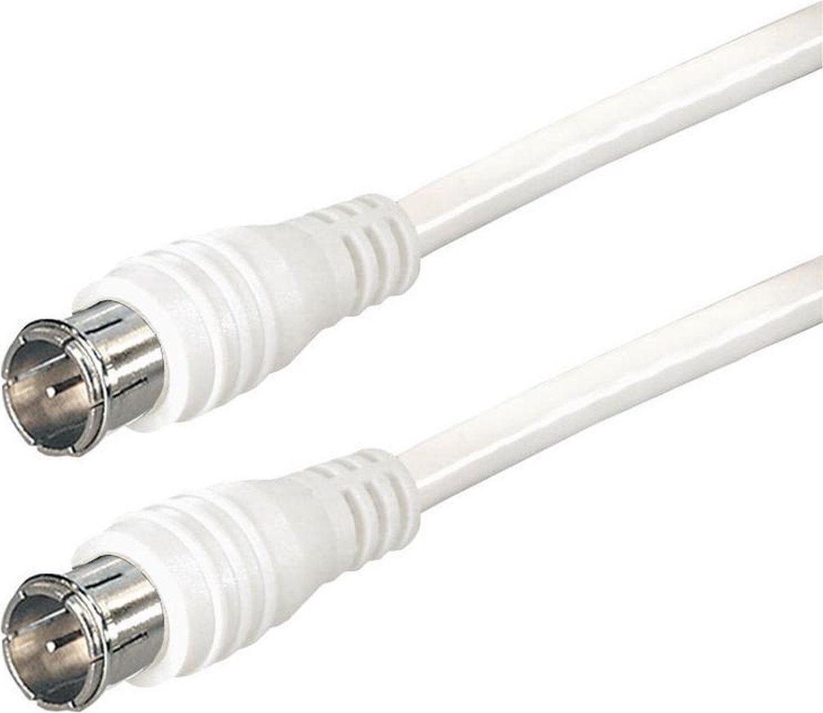Transmedia F-quick (m) - F-quick (m) coaxkabel / recht - wit - 5 meter