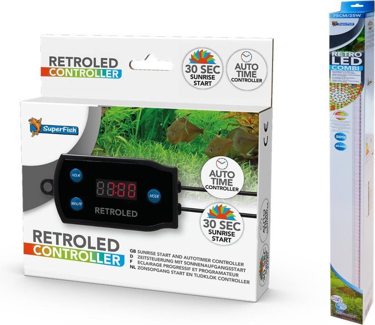Superfish RetroLed Combi 75 cm + controller (Aquariumverlichtingsset)