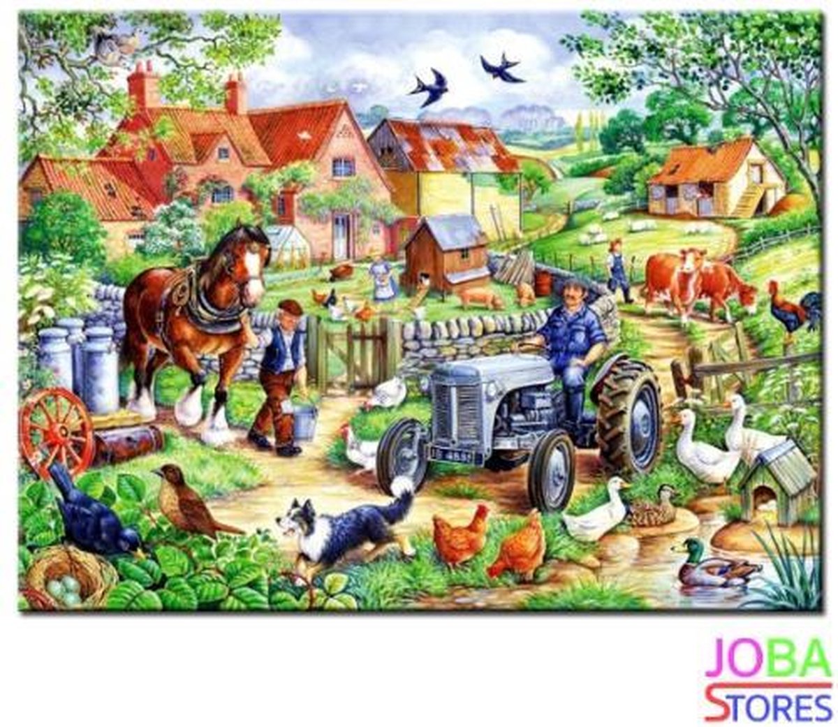 Diamond Painting "JobaStores®" Boerderij - volledig - 50x40cm