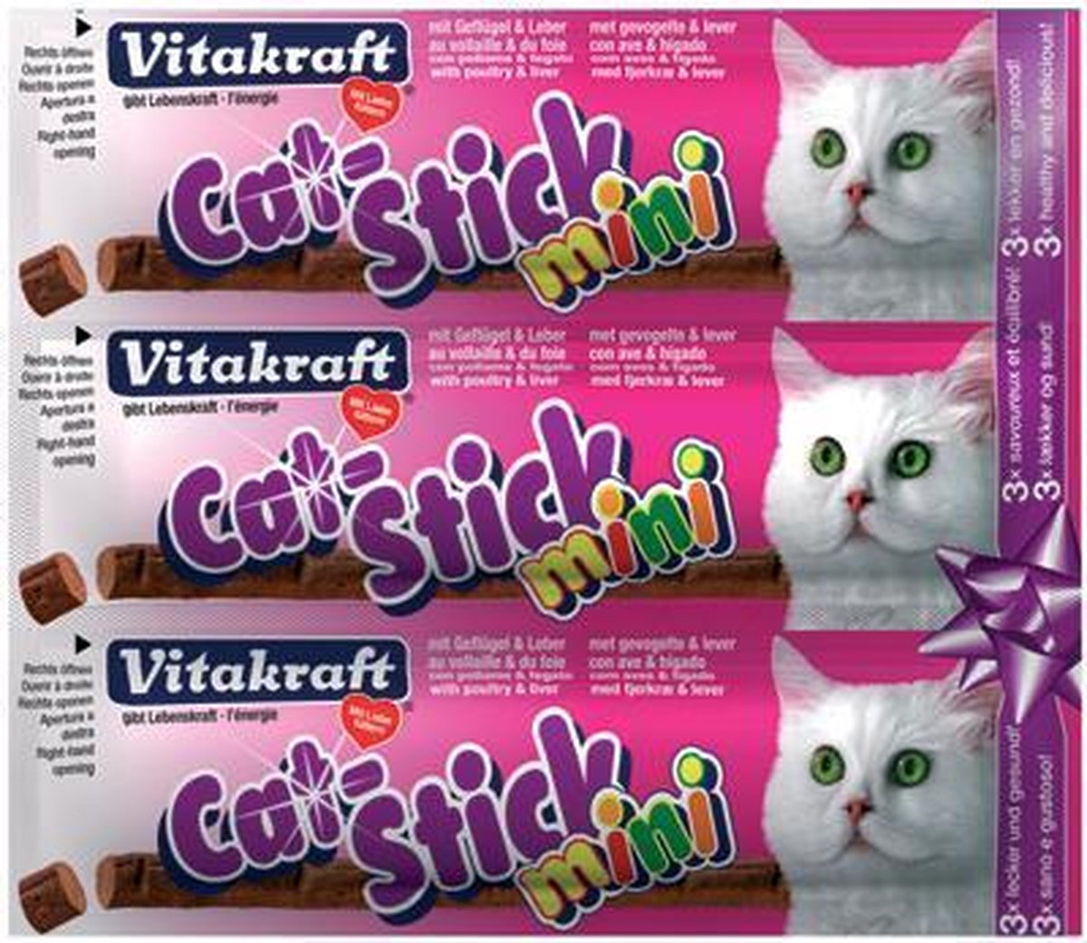 Vitakraft cat-stick mini gevogelte met lever - 3 st - 1 stuks