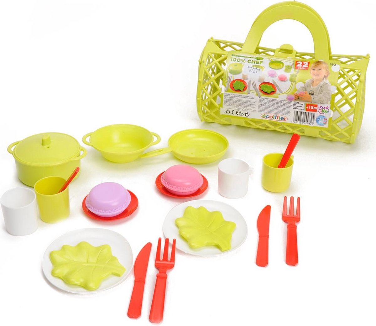 Ecoiffier 100% Chef Servies in Tasje