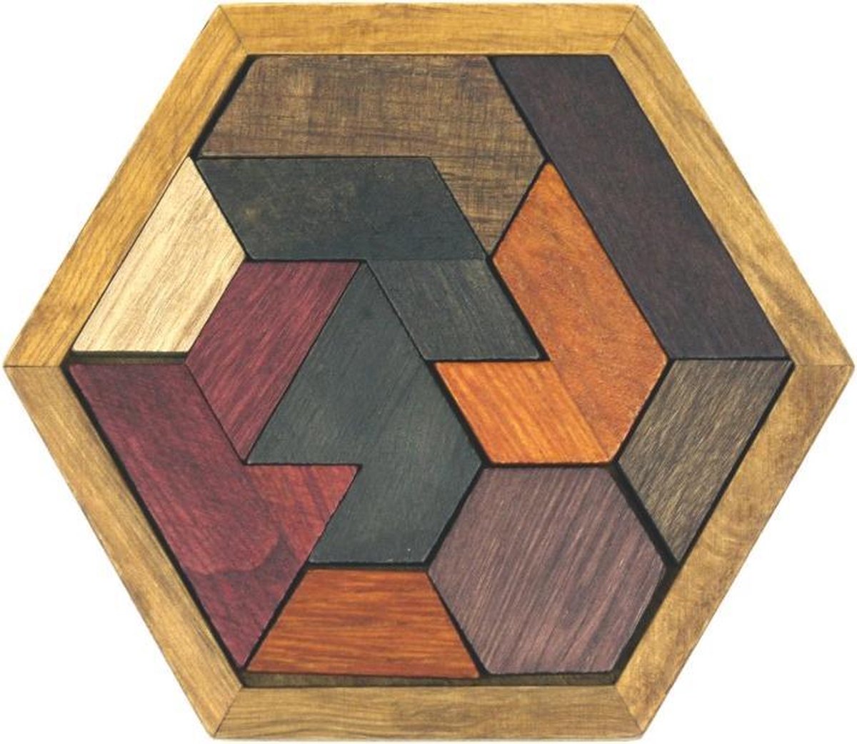 GadgetBay Houten Hexagon Puzzel - Denkpuzzel - Moeilijk spelletje en leuk als cadeau