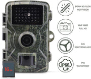 Wildcamera met Nachtzicht – Jachtcamera – Waterdicht – 12MP 2.7K Full HD + 16GB SD