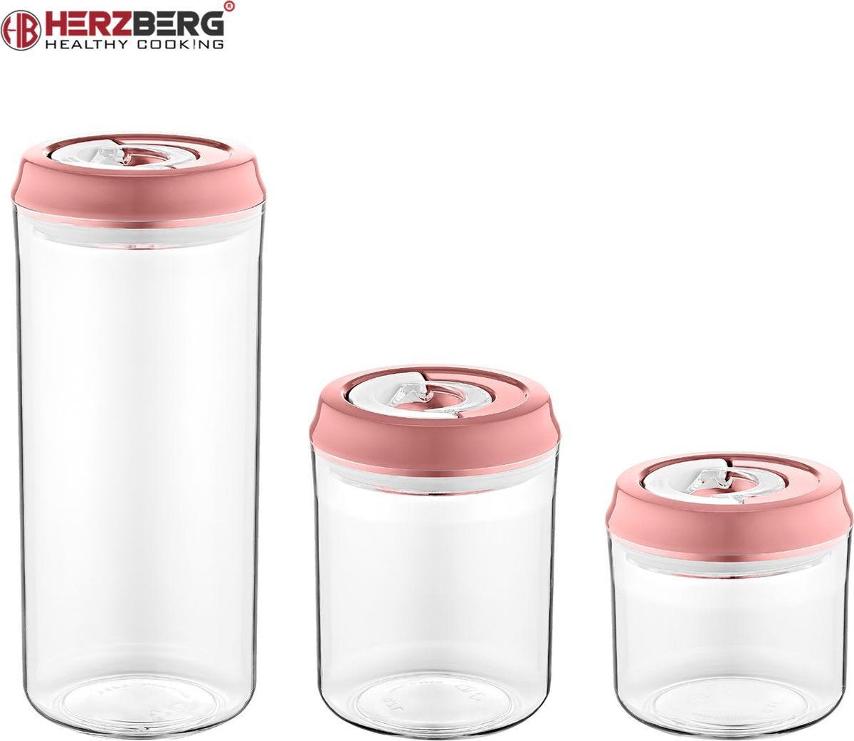 Herzberg HG-CK785: Vacuüm-voorraadpotenset -HG-CK785 - Grijs