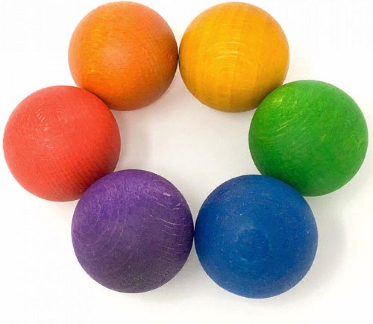 Grapat Houten Speelgoed 6 x Ballen (6 kleuren)