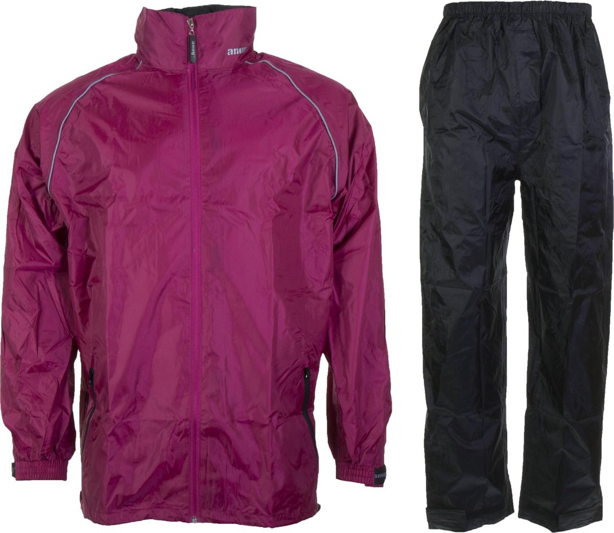 Anuy Kalmar Regenpak - Maat L  - Unisex - roze/zwart