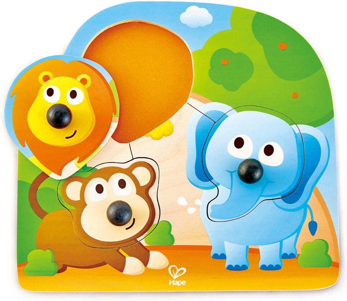 Knoppuzzel jungle dieren | Grote knoppen