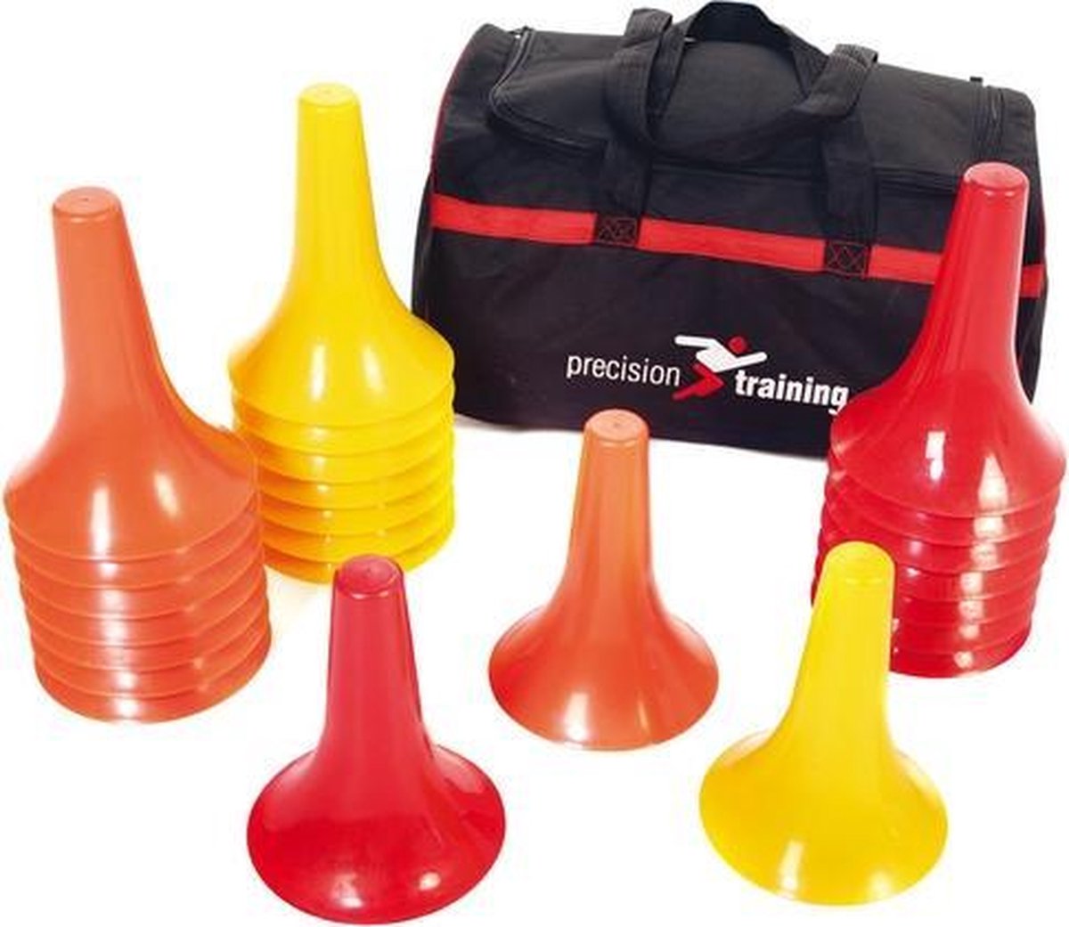 Precision Kegelhoedjes Pvc Rood/geel/oranje 25-delig