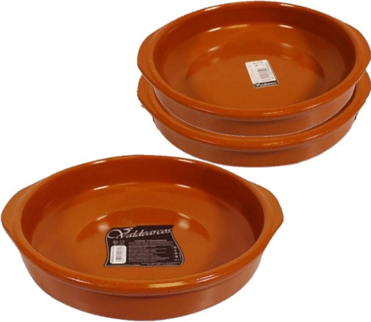 Set van 3x stuks tapas borden/ovenschalen Alicante met handvatten 26 en 20 cm - Serveerschalen - Tapasschalen