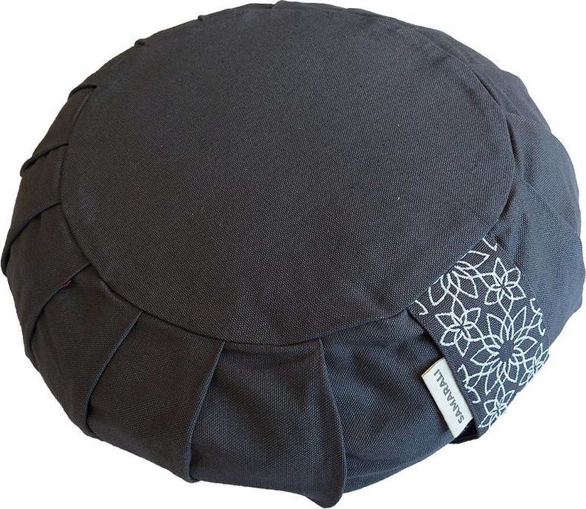 Samarali meditatiekussen rond ( Grijs) - ethisch geproduceerd van 100% biologisch katoen (GOTS gecertificeerd)| 2lagen | 25 x 25 x 17 |Verkrijgbaar in 6 natuurlijke kleuren