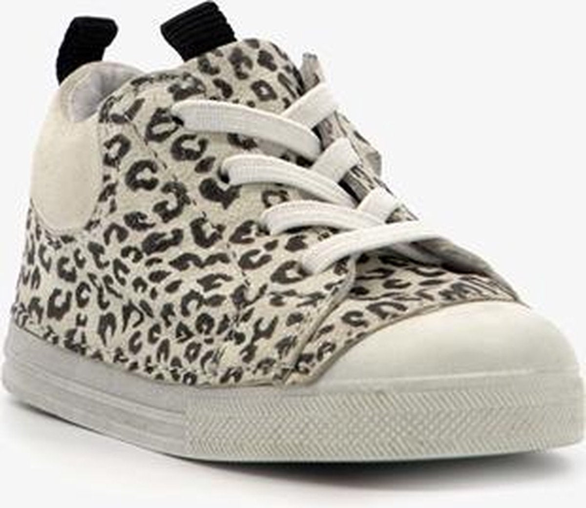 Groot leren babyschoenen met luipaardprint - Wit - Maat 19