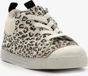 Groot leren babyschoenen met luipaardprint - Wit - Maat 19