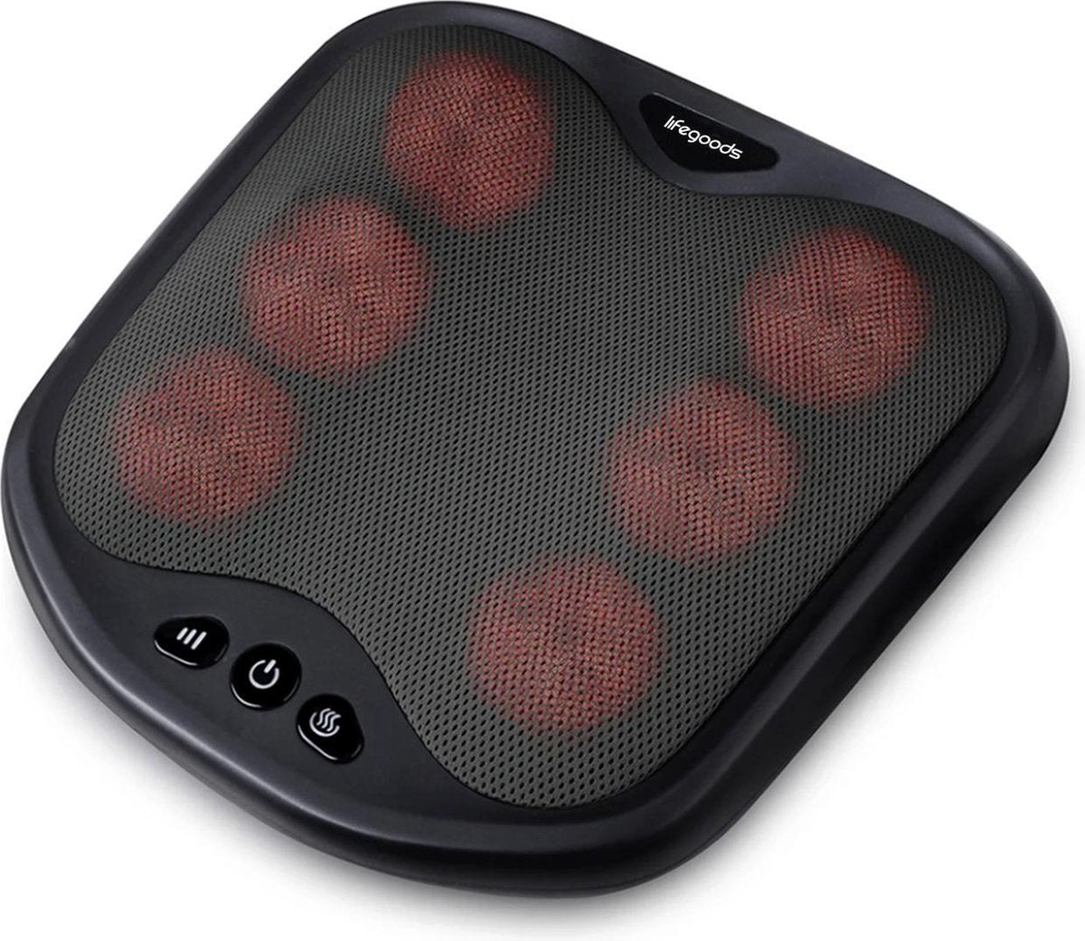 LifeGoods Voetmassage Apparaat - 18 Shiatsu Massagekoppen - Infrarood Warmte Stand - Wasbare Hoes - Zwart